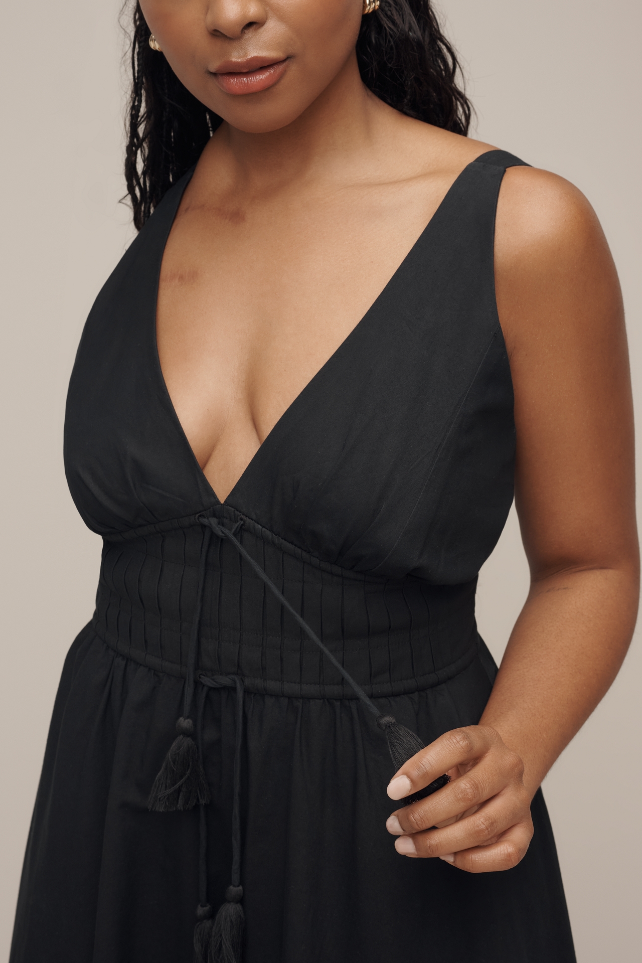 Maeve Sleeveless V-Neck Tie-Waist Midi Dress