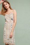 anthropologie embroidered slip dress BHLDN Ella Waisted Scarf Lace Satin Slip Dress