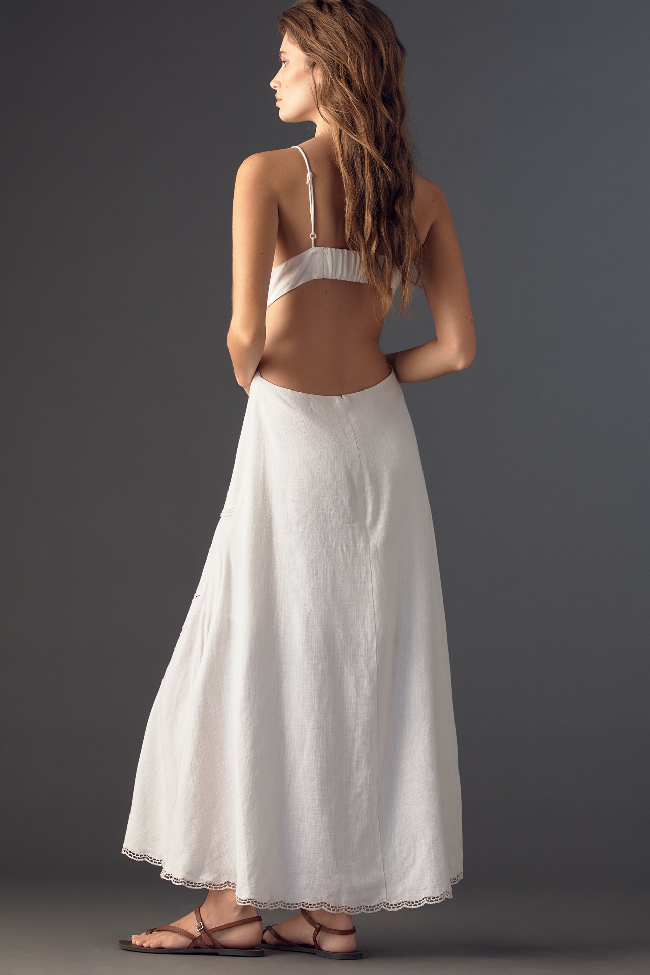 RAHI Cutwork Open-Back Maxi Dress