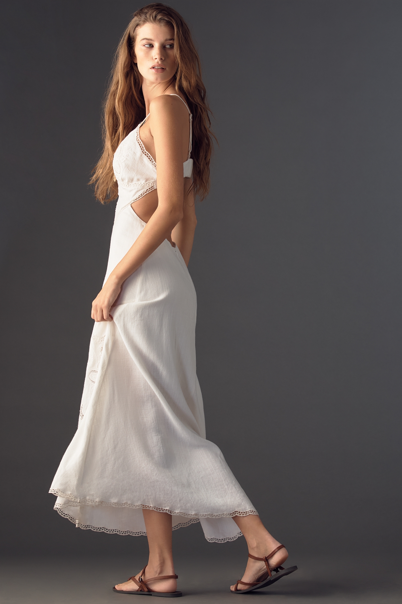 RAHI Cutwork Open-Back Maxi Dress