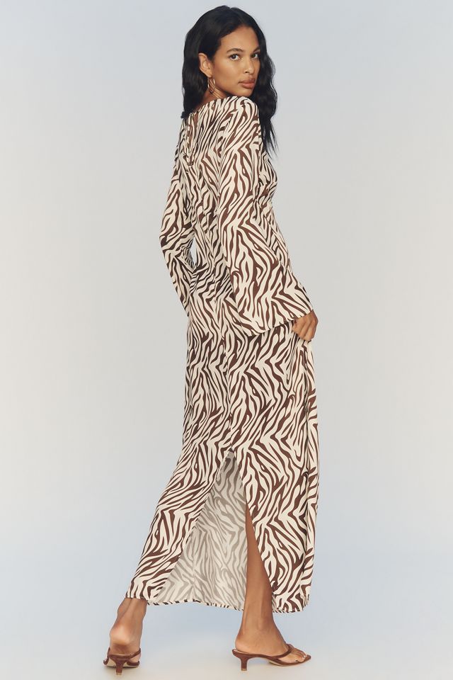 By Anthropologie Long-Sleeve Maxi Slip Dress