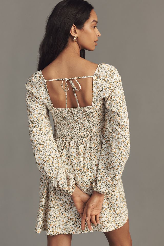 By Anthropologie Long-Sleeve Corset A-Line Mini Dress #2