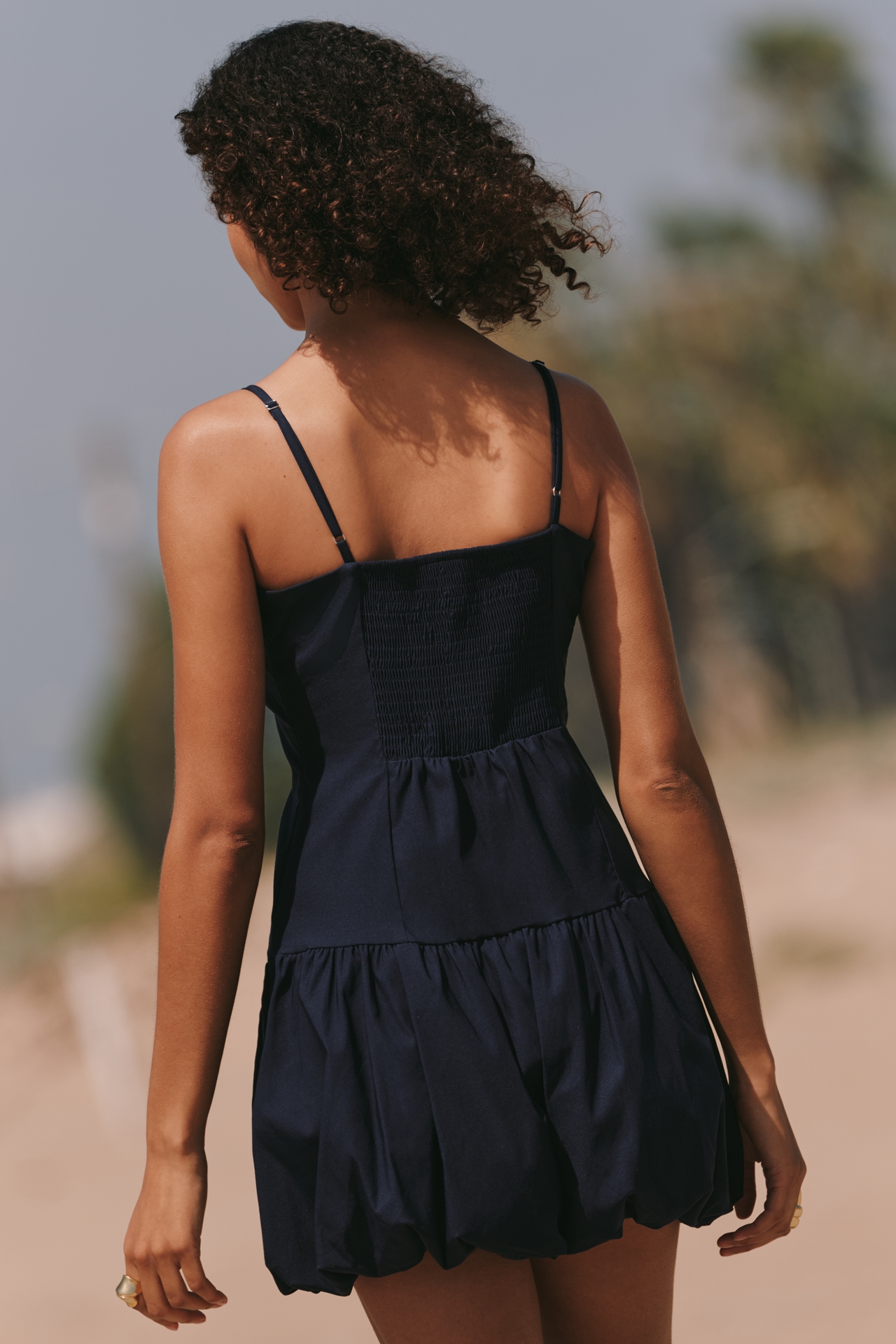 Maeve Square-Neck Poplin Bubble Mini Dress