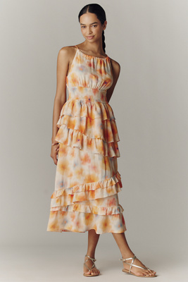 By Anthropologie Tiered Ruffle Halter Dress | Anthropologie
