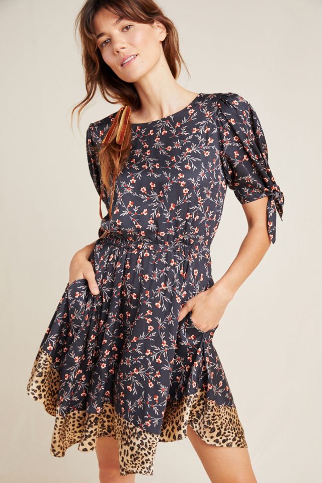 Rebecca Taylor Scarlett Tie-Sleeved Mini Dress | Anthropologie