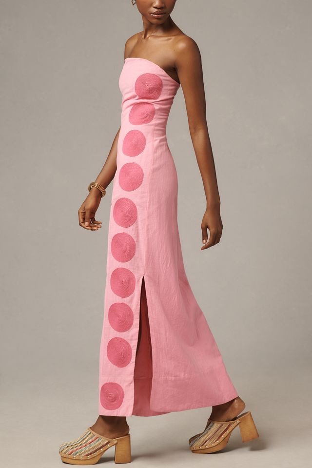 The Wolf Gang Filipa Cotton-Linen Embroidered Maxi Dress