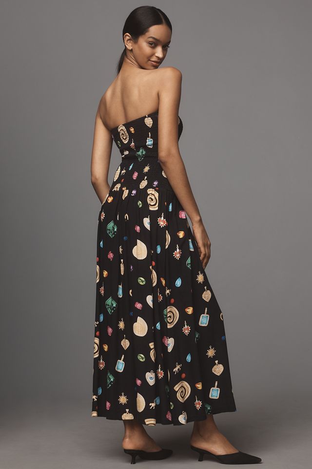 The Wolf Gang Alyss Strapless Linen Maxi Dress | Anthropologie