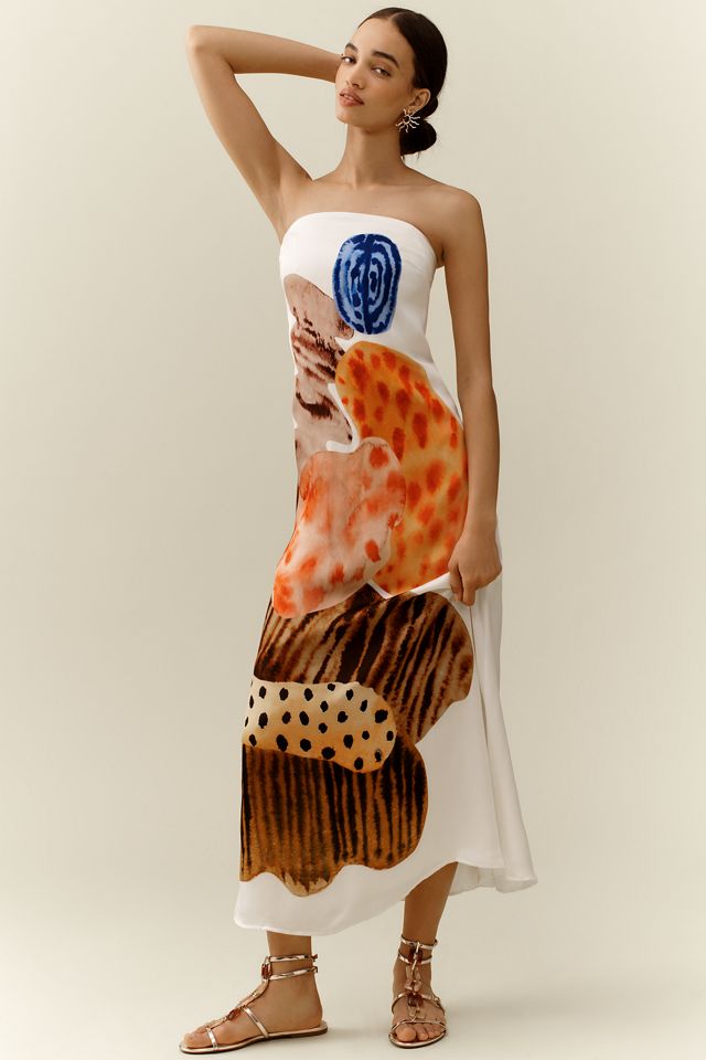 The Wolf Gang Kora Strapless Printed Column Maxi Dress #3