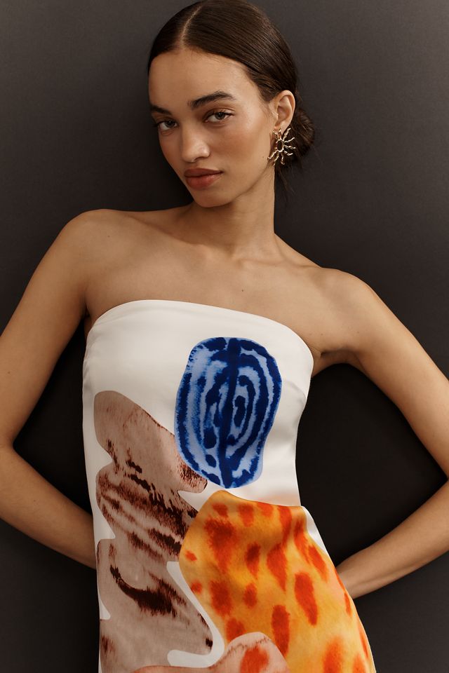 The Wolf Gang Kora Strapless Printed Column Maxi Dress #4