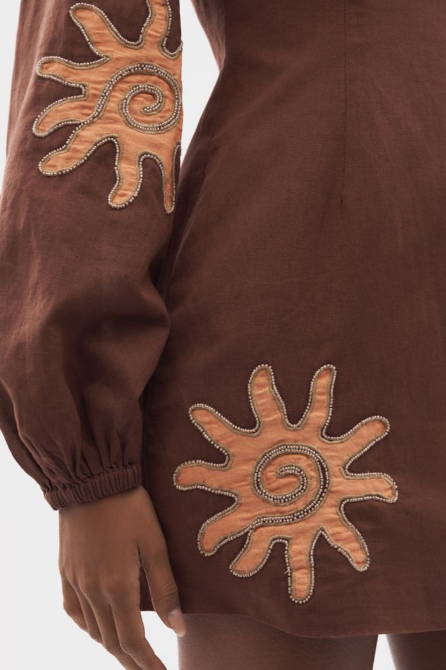 The Wolf Gang Sueno Long-Sleeve Cotton Linen Mini Dress #3
