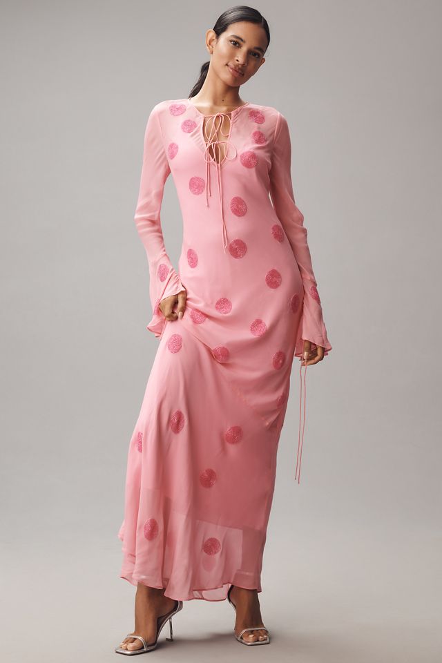 The Wolf Gang Sanja Long-Sleeve Maxi Slip Dress #1