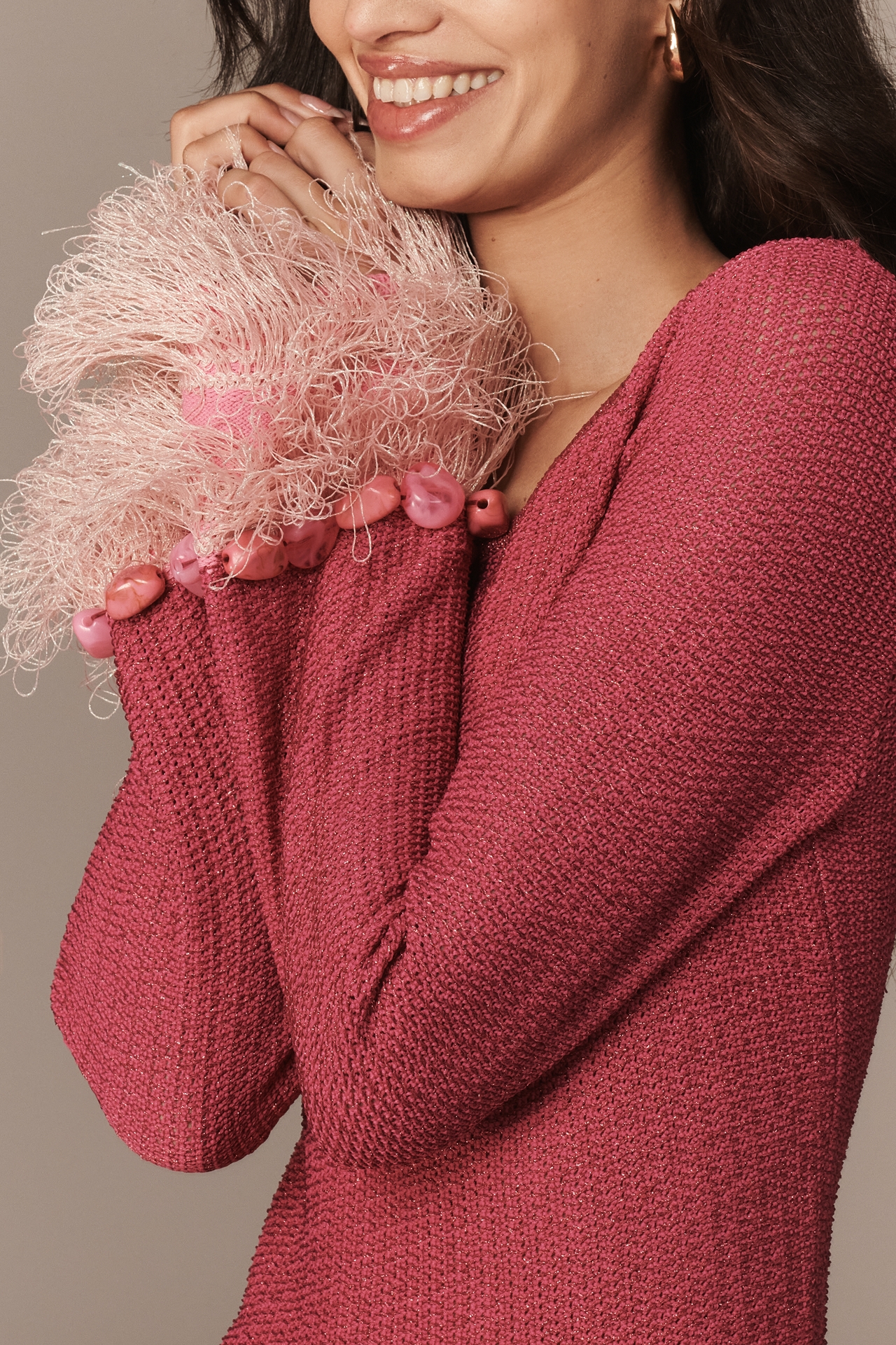 The Wolf Gang Flamingo Long-Sleeve Mini Dress