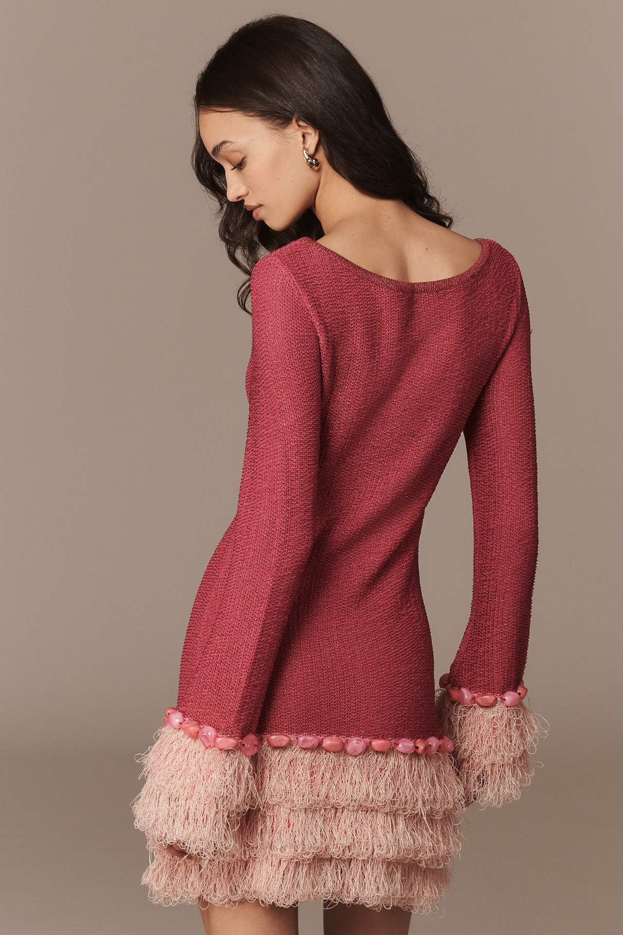 The Wolf Gang Flamingo Long-Sleeve Mini Dress