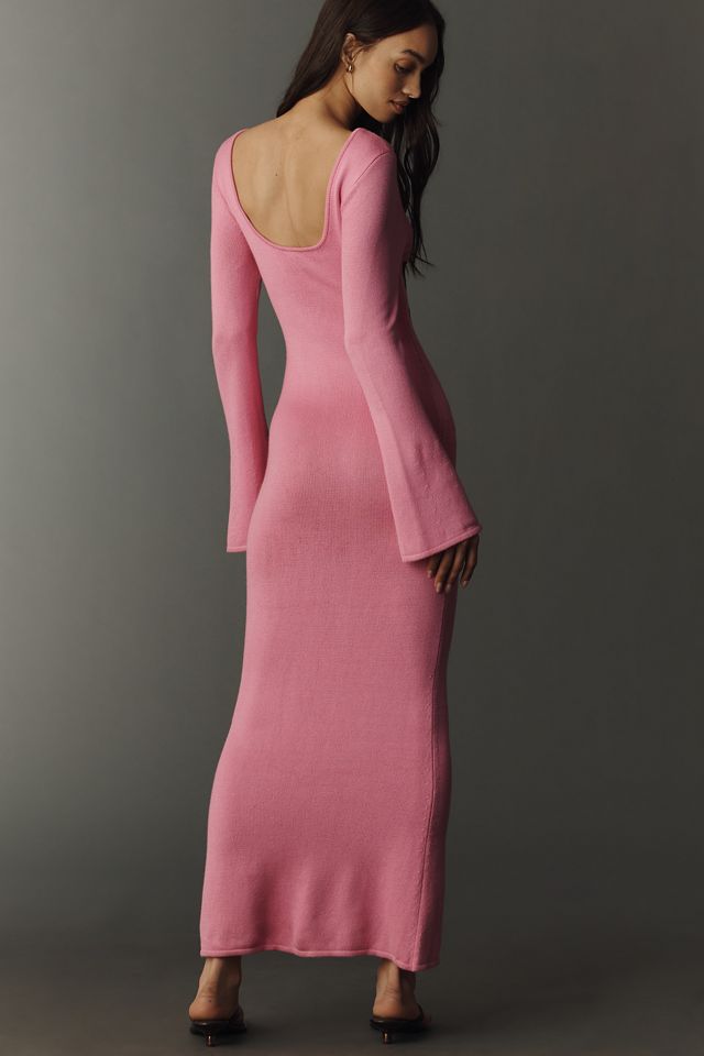 long sleeve floor length maxi dress Long Sleeve Off-shoulder Maxi Dress | Butter Rib main image 1