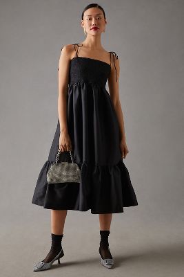 Dhruv Kapoor Smocked Dress In Black