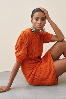 pointelle knit mini dress Maeve xv dresses