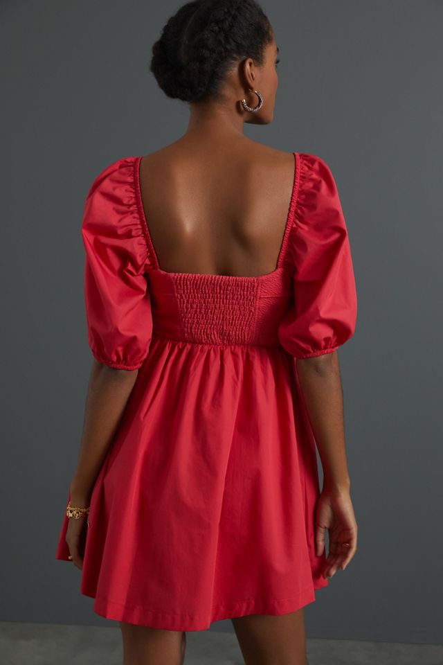 Maeve Puff-Sleeved Sweetheart Mini Dress #1