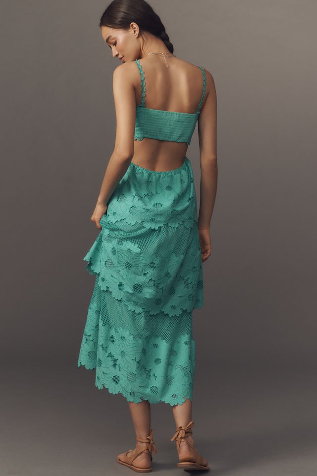 Saylor Elloise Eyelet Tiered Midi Dress #1