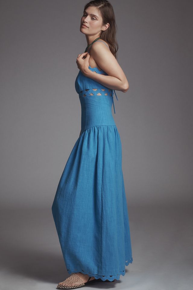 Saylor Florence Basque-Waist Eyelet Dress | Anthropologie