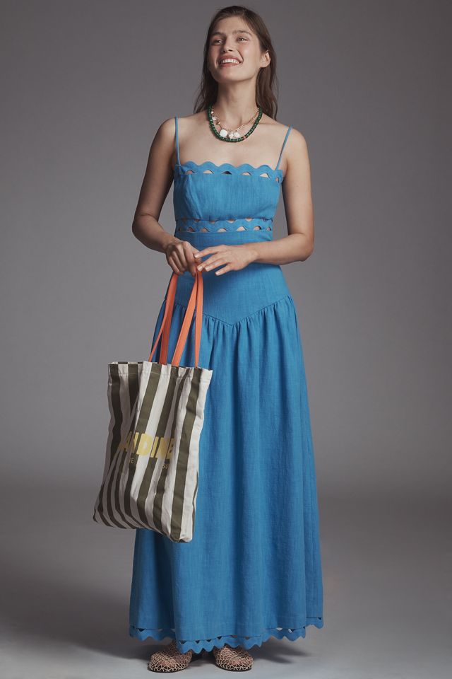 Saylor Florence Basque-Waist Eyelet Dress