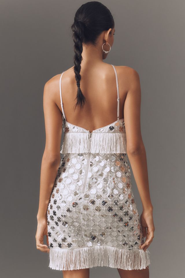 Saylor Hezly Halter Sequin Fringe Mini Dress #2