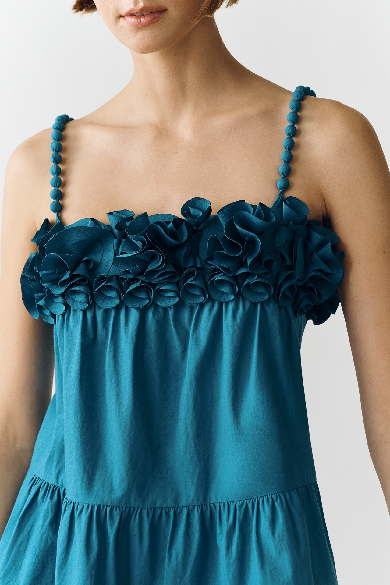 Saylor Carie Sleeveless Ruffled Square-Neck Tiered Mini Dress