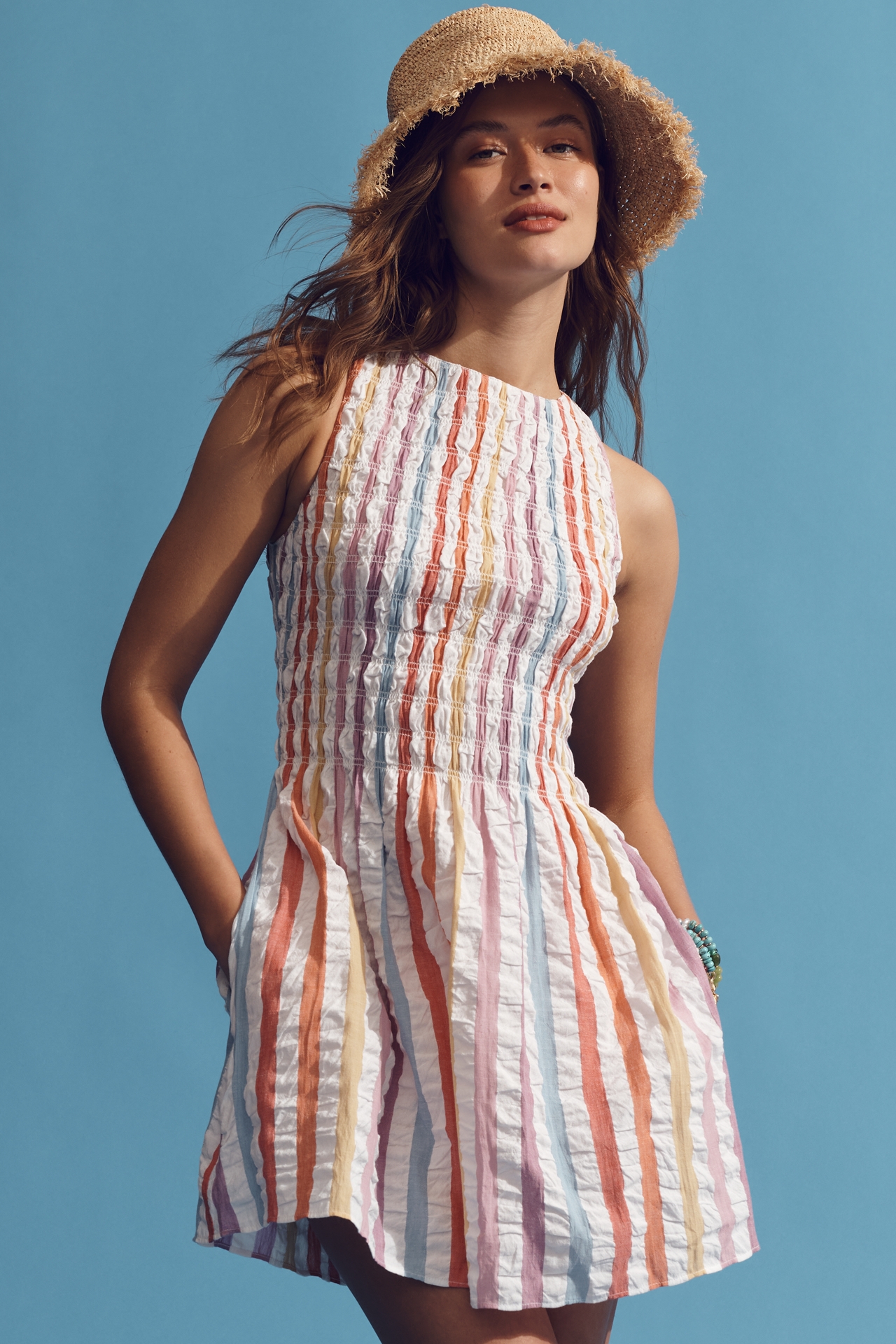 Saylor Elenor Smocked Mini Dress