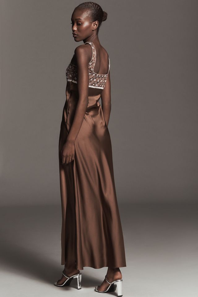 Saylor Sleeveless Embellished Square-Neck Maxi Dress #2
