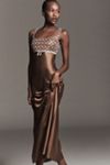 Saylor Sleeveless Embellished Square-Neck Maxi Dress