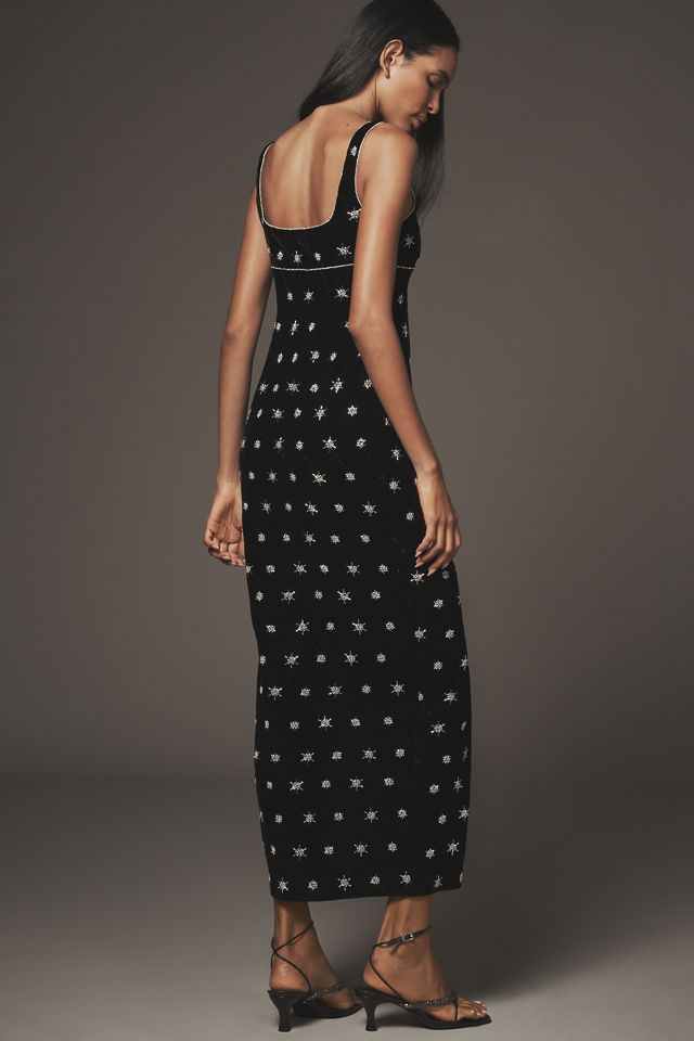 Saylor Verziertes Samt-Maxikleid #1