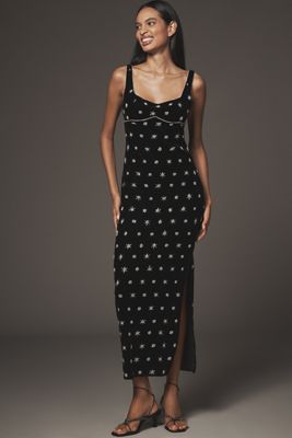Saylor Embellished Velvet Column Maxi Dress