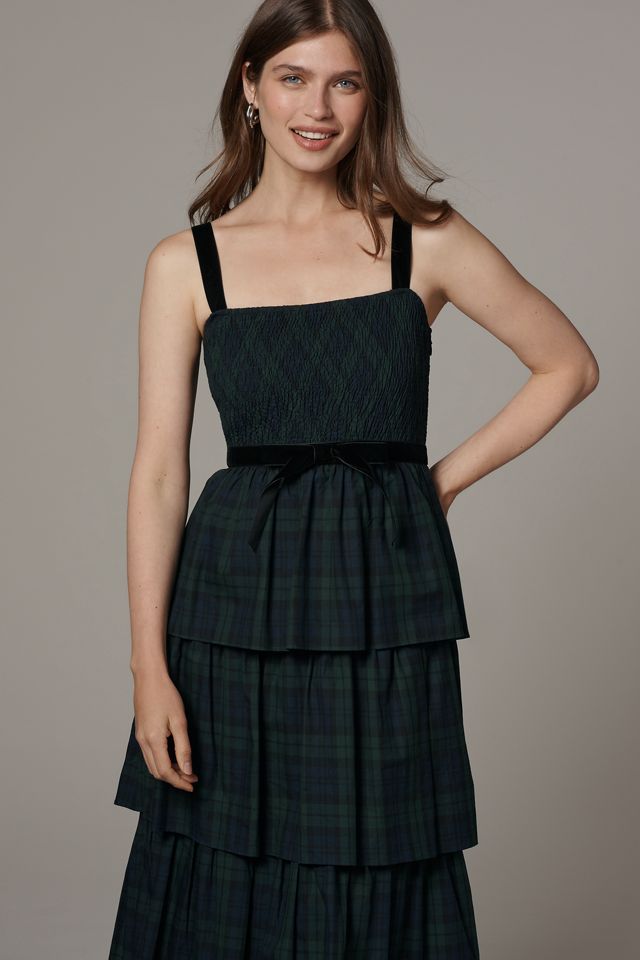 Saylor Square-Neck Tiered Maxi Dress #1