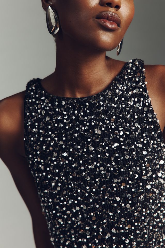 Saylor Kit Sleeveless Sequin-Embellished Mini Dress #3