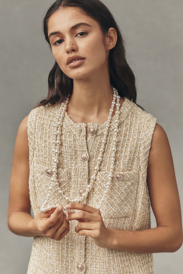 Saylor Sleeveless Tweed Faux-Feather Mini Dress #3