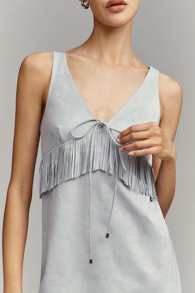 Saylor Kerri V-Neck Faux Suede Mini Dress #1