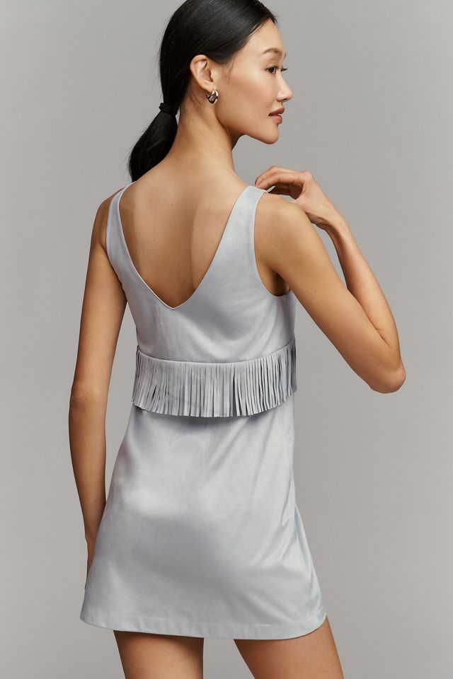 sachin and babi light blue dress Backless Suede Dress – Mirth Vintage main image 1