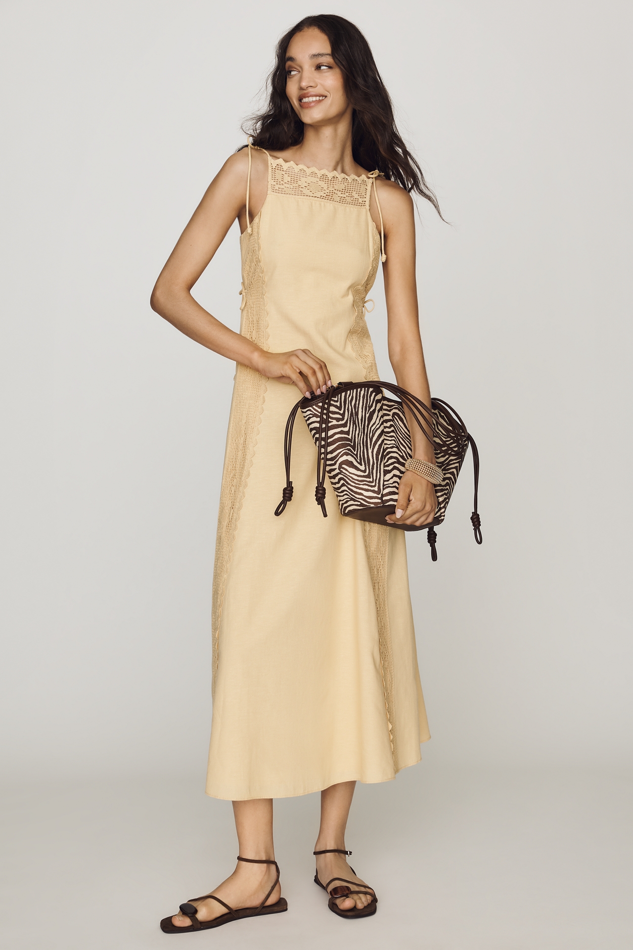 Saylor Lysandra Linen Blend Midi Dress