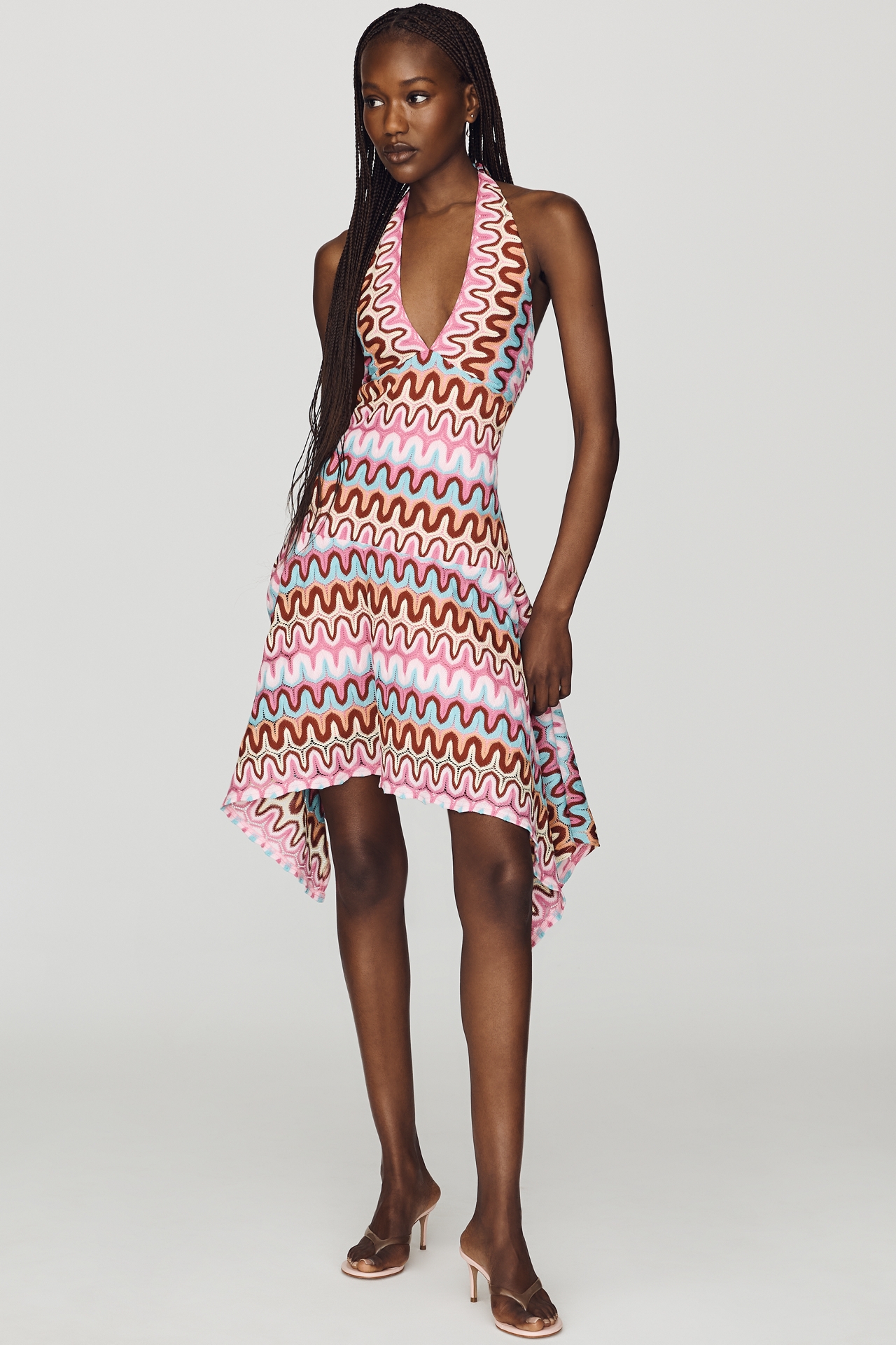 Saylor Lissie Plunge Halter Mini Dress