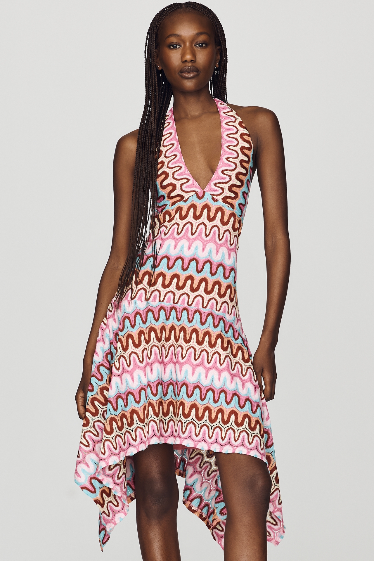 Saylor Lissie Plunge Halter Mini Dress