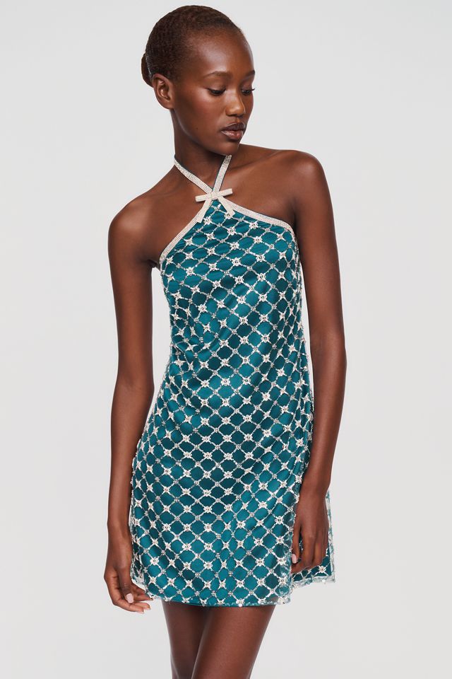 Saylor Cinna Halter Mini Dress #1