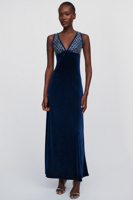 Saylor Serefina Velvet Midi Dress by Anthropologie