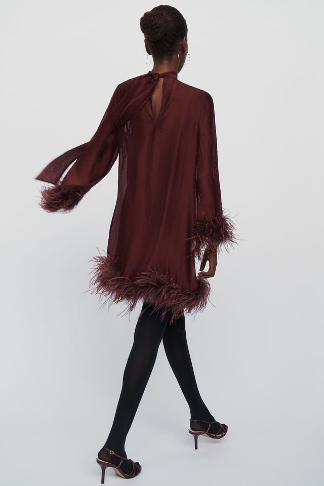 Saylor Vanya Faux Feather Mini Dress #3