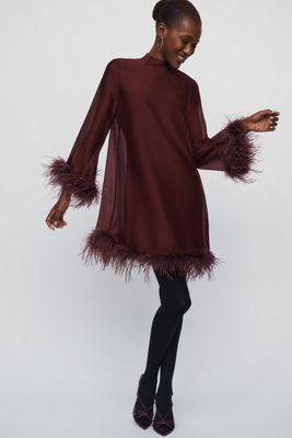 Saylor Vanya Faux Feather Mini Dress