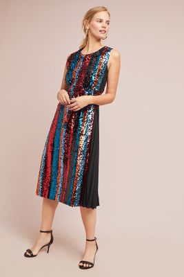 Beatrice B Sequin Rainbow Shift Dress ModeSens