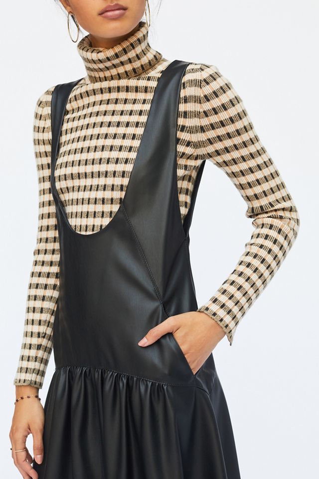 Beatrice B Faux Leather Pinafore Dress | Anthropologie