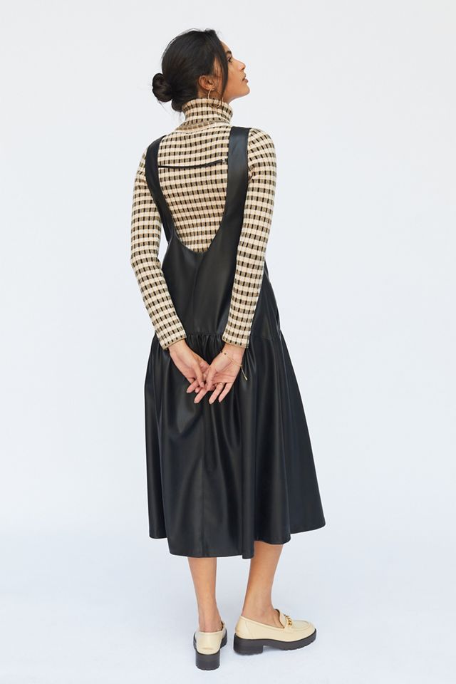 Beatrice B Faux Leather Pinafore Dress | Anthropologie