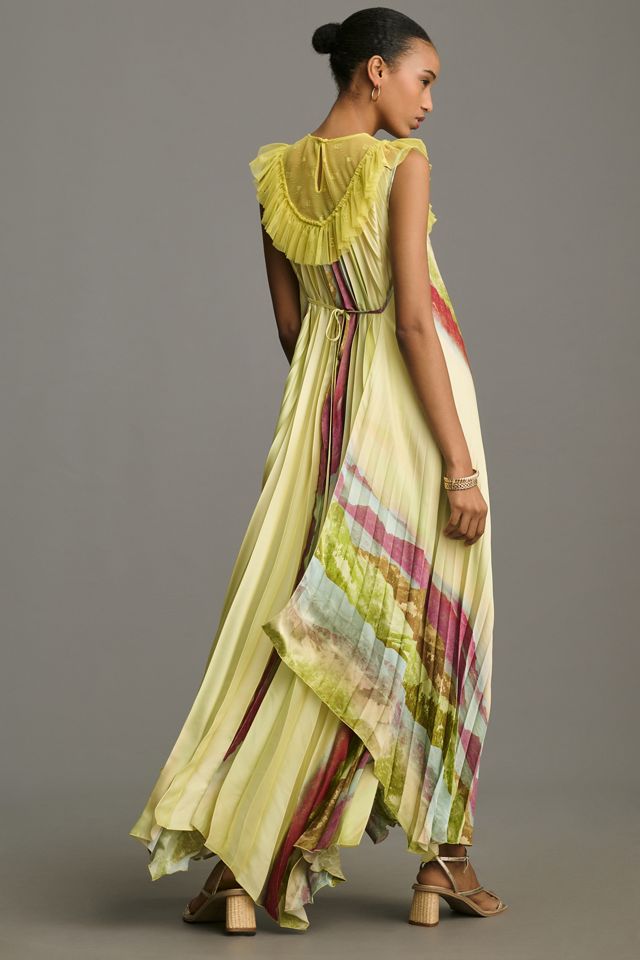 Beatrix - Classic Long Sleeves Pleated Shirt Dress