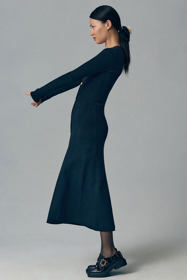 Endless Rose Scoop-Neck Button-Front Knit Dress #1