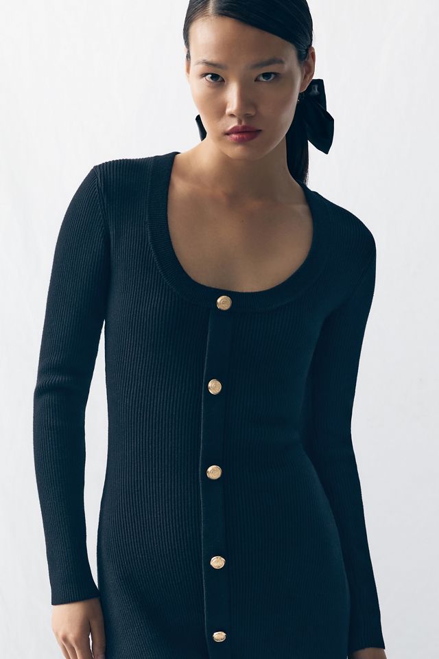 Endless Rose Scoop-Neck Button-Front Knit Dress #3