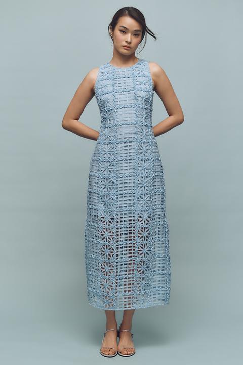 Endless Rose Sleeveless Textured Midi Dress
